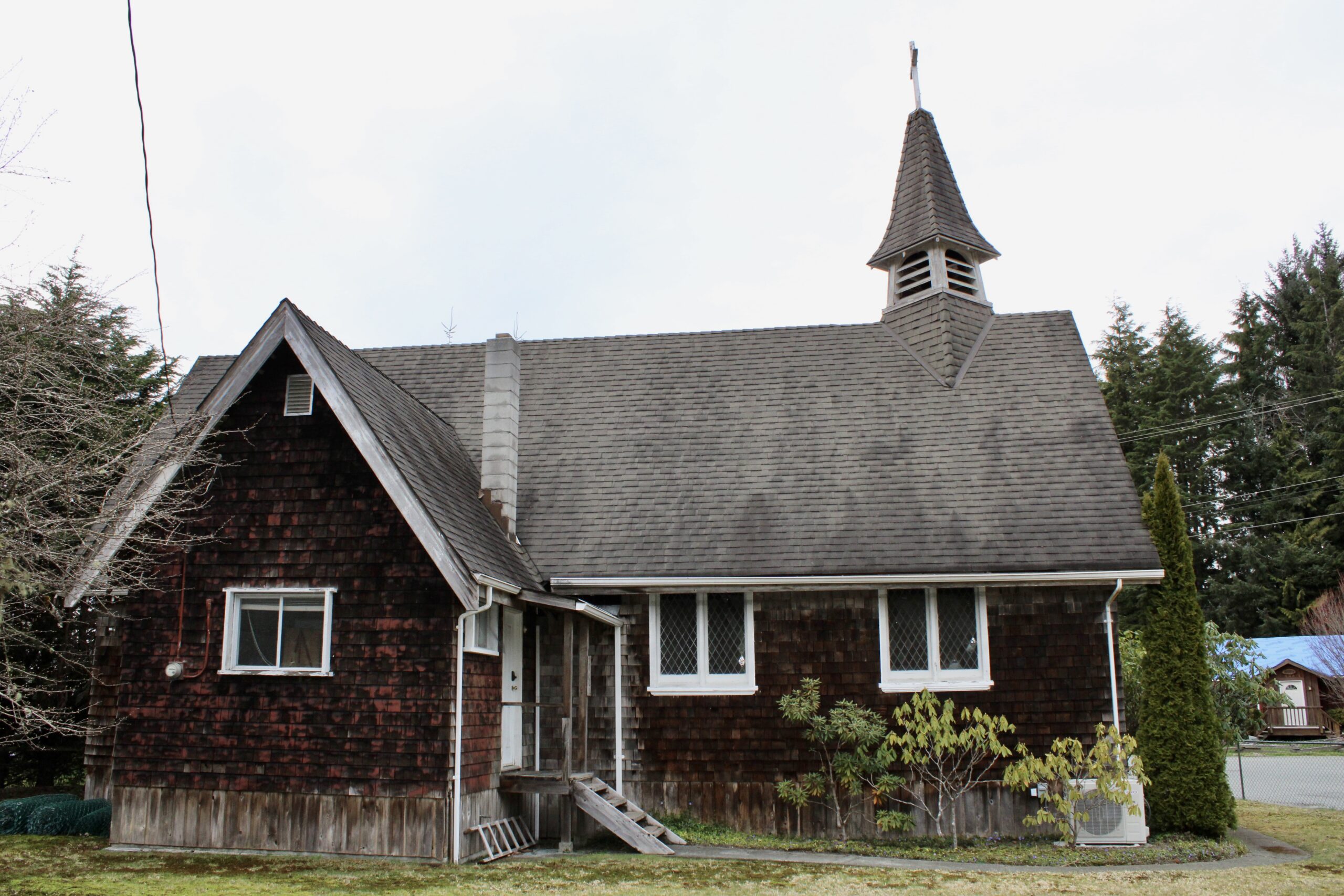 Historic site in Port Renfrew reflecting Vancouver Island’s early church architecture and community roots.